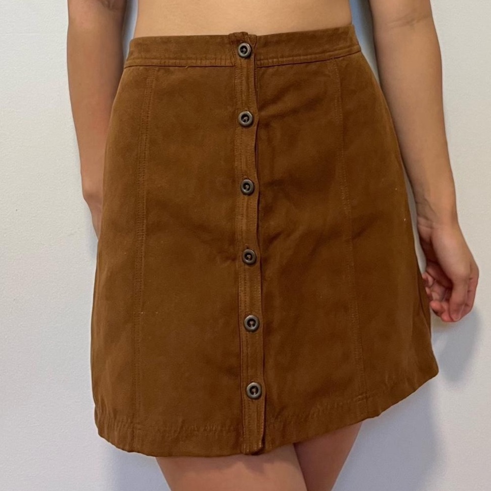 Faux suede brown skirt